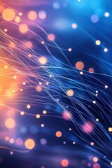 Wall Mural - a colorful image of a string of lights with many small dots
