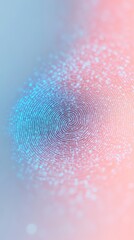 Poster - Futuristic Biometric Security Abstract Digital Fingerprint and Geometric Patterns