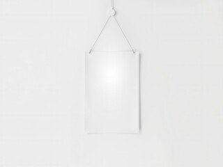 Wall Mural - a mockup of a hanging poster on a white wall, with realistic shadow effects and customizable dimensi