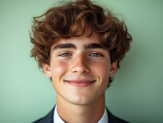 Confident businessman with a suit and a smile in a studio background, He looking at the camera