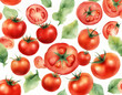 © lazareliu - Transparent tomato creative watercolor background
