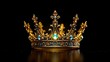 © Din Nasahrudin - Golden crown of a king or queen at low angle against black background