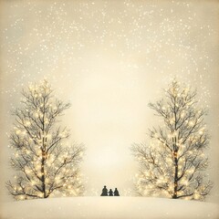 Wall Mural - Winter Wonderland with Illuminated Trees and Snow