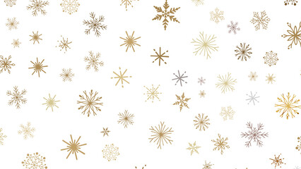 Wall Mural - Snowflakes - golden openwork shiny snowflakes, star, 3D rendering.