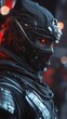 © KOOLAIDMAN100X - A close-up look at a traditional and futuristic cyberpunk samurai ninja. ai generated image. anime wallpaper. Ultra realistic. Photorealistic
