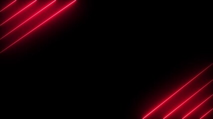 abstract red neon lights animated on a dark background. abstract neon lines moving up screen saver, 
