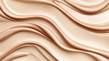 Wall Mural - abstract creamy beige background with flowing and glossy wave textures