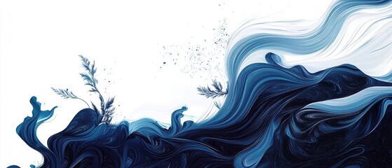 modern header design with thistle, midnight blue and sky blue colors. dynamic curved lines with fluid flowing waves and curves