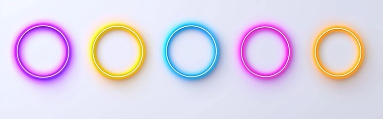 Wall Mural - A circle halo light with overlay effect on a transparent background. A 3D realistic illustration of a yellow and purple neon glow ring with sparkle, flare, and smoke cloud.