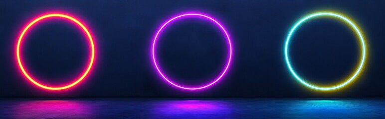 Wall Mural - An abstract circular magic portal with a neon flare glow effect. Round space ball with a spiral aura edge motion for a nightclub party.