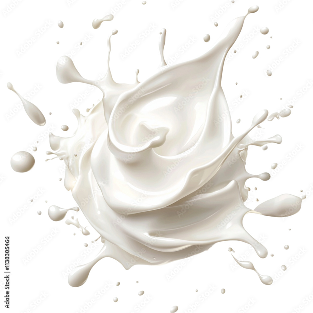 realistic splash of whipped cream creates dynamic and playful scene ...