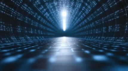Futuristic Data Tunnel Digital Highway Abstract Technology Background