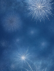 Wall Mural - blue christmas background with snowflakes - abstract light blue background with fireworks - Generative AI
