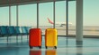 © Alexar_JavaCreator - Travel essentials stylish hard-shell suitcases for organized journeys at the airport
