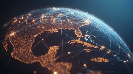 Wall Mural - global network illuminated connections showing earth