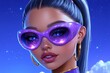 © Sanchai - A magical depiction of a woman in eyeglasses with sparkling, enchanted lenses that reflect glowing runes and magical energy