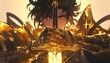 © DGS - anime golden fantasy knight with sword