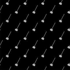 bristle broom icon seamless pattern isolated on black background