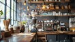 © Juan - Cozy coffee shop interior with natural light and rustic decor