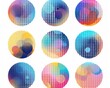 © Anton - Circle Pixel Set. Round Pixelated Circles in Various Sizes
