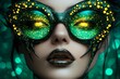 © Sanchai - A magical depiction of a woman in eyeglasses with sparkling, enchanted lenses that reflect glowing runes and magical energy