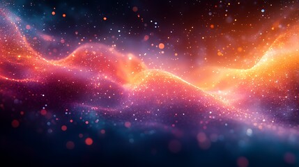 Wall Mural - Abstract Glittering Cosmic Waves Of Color And Light