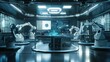 © Maftukhul - Futuristic robotic control room with advanced technology and multiple robotic arms.