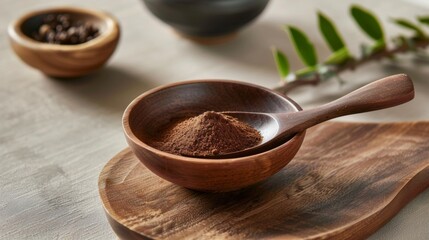 Canvas Print - Wooden spoon with aromatic spices on a textured table