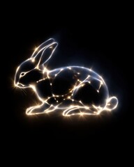 Wall Mural - Glowing Rabbit Abstract Wildlife Easter