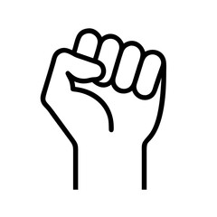 Wall Mural - raised fist symbol of solidarity icon