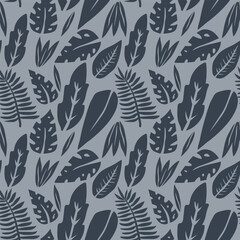 tropical leaves with a whimsical pattern