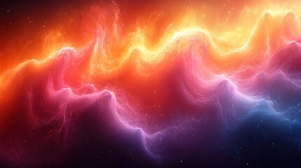 Poster - A vibrant cosmic scene showcasing swirling colors and ethereal patterns resembling a nebula.
