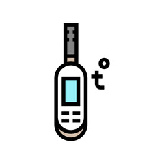 Poster - digital thermometer agri tech color icon vector. digital thermometer agri tech sign. isolated symbol illustration