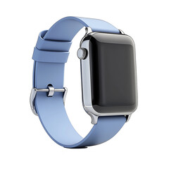 Poster - Smartwatch with light blue strap on transparent background