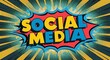 © Erlinda - social media word lettering on comic vintage retro pop art style background