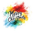 © Canary - 'Merry Christmas' greetings banner with watercolor painting style. Winter season Christmas theme Welcome design. AI generated.