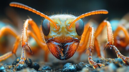 Poster - Close-up of an ant showcasing intricate details and textures.