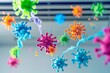 © Baba Images - Colorful viruses emerging from air vent