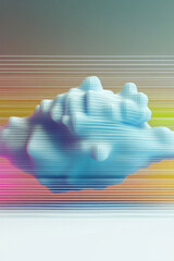 Poster - a cloud with lines in the background