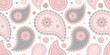 © Olena - Canvas design of paisley curly. Elegance fabric and sample interior. Old-fashioned festive of horizontal sparse.