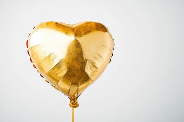 Canvas Print - A golden heart-shaped balloon floats in mid-air, symbolizing love and affection