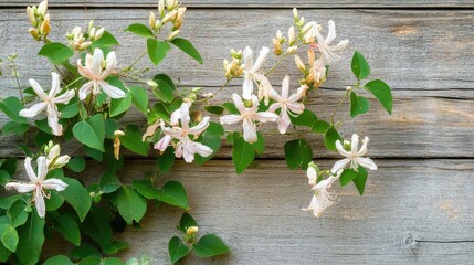 Canvas Print - flowers on wooden background