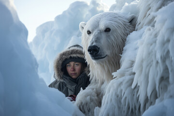 polar bear in the snow