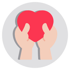 Poster - Vector design of giving heart, flat icon