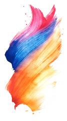 Poster - Vibrant brushstrokes in pink, blue, and orange form a striking abstract design with a see-through backdrop
