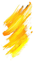 Leinwandbilder - Dynamic yellow brush strokes creating an abstract design on a transparent background, ideal for adding a vibrant touch to any project