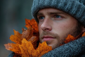 Sticker - A person holds a bundle of leaves