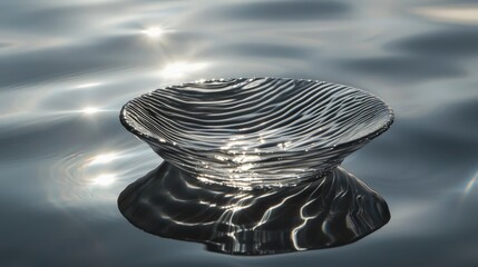 Aufkleber - Ripple effect of light on reflective surface tranquil water photography calm environment close-up visual poetry