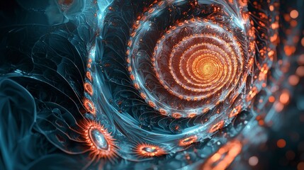 Aufkleber - Endless spiral staircase abstract digital realm visualization art vibrant colors surreal perspective infinite journey