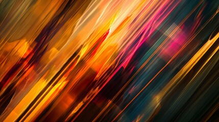 Aufkleber - Dynamic abstract lines and strokes create visual symphony in vibrant colors modern art digital creation energetic vibe
